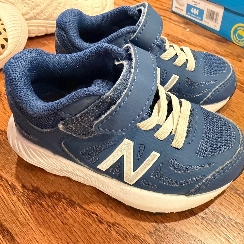 New Balance Kids Navy and White Sneakers